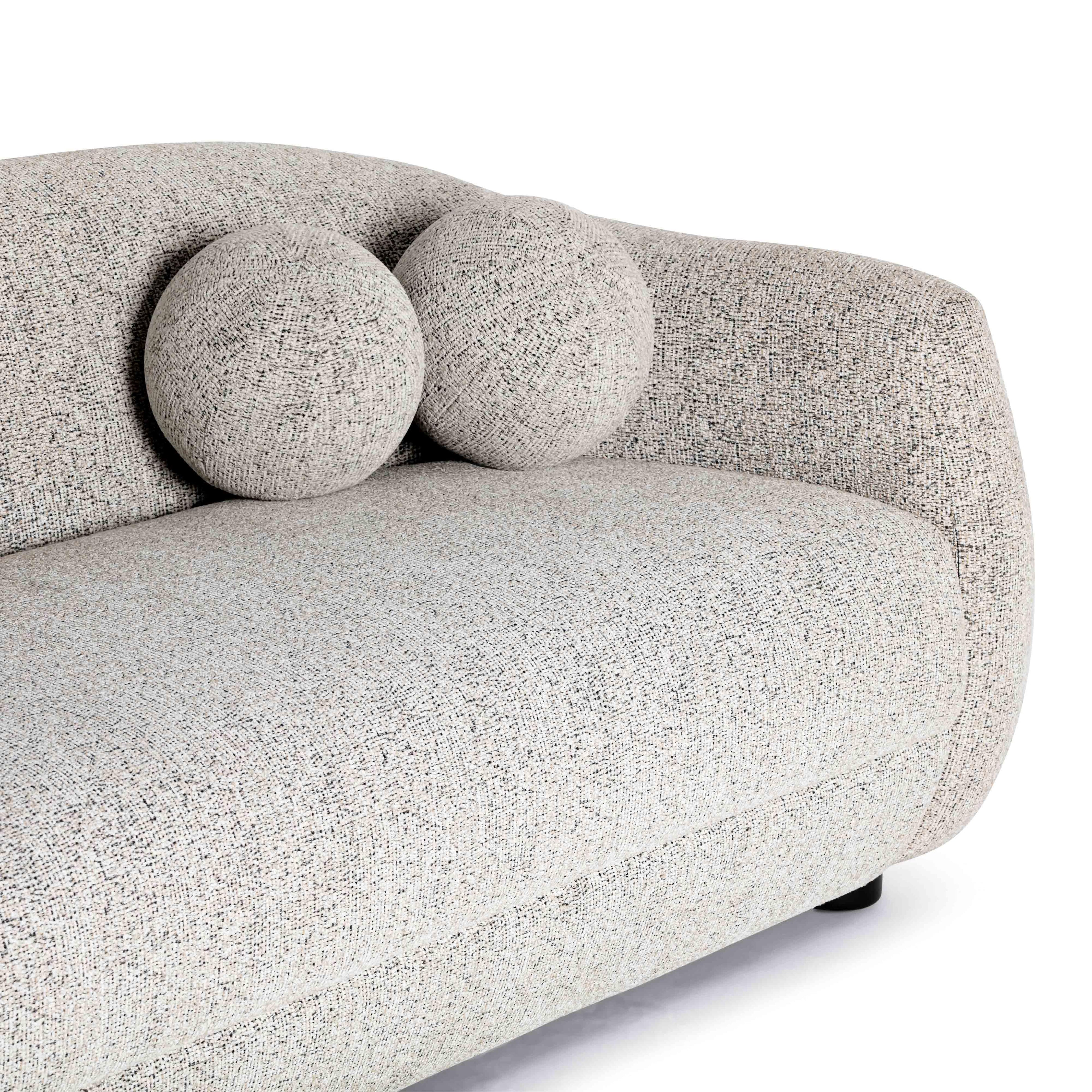 Judy 80 Black and White Woven Fabric Sofa