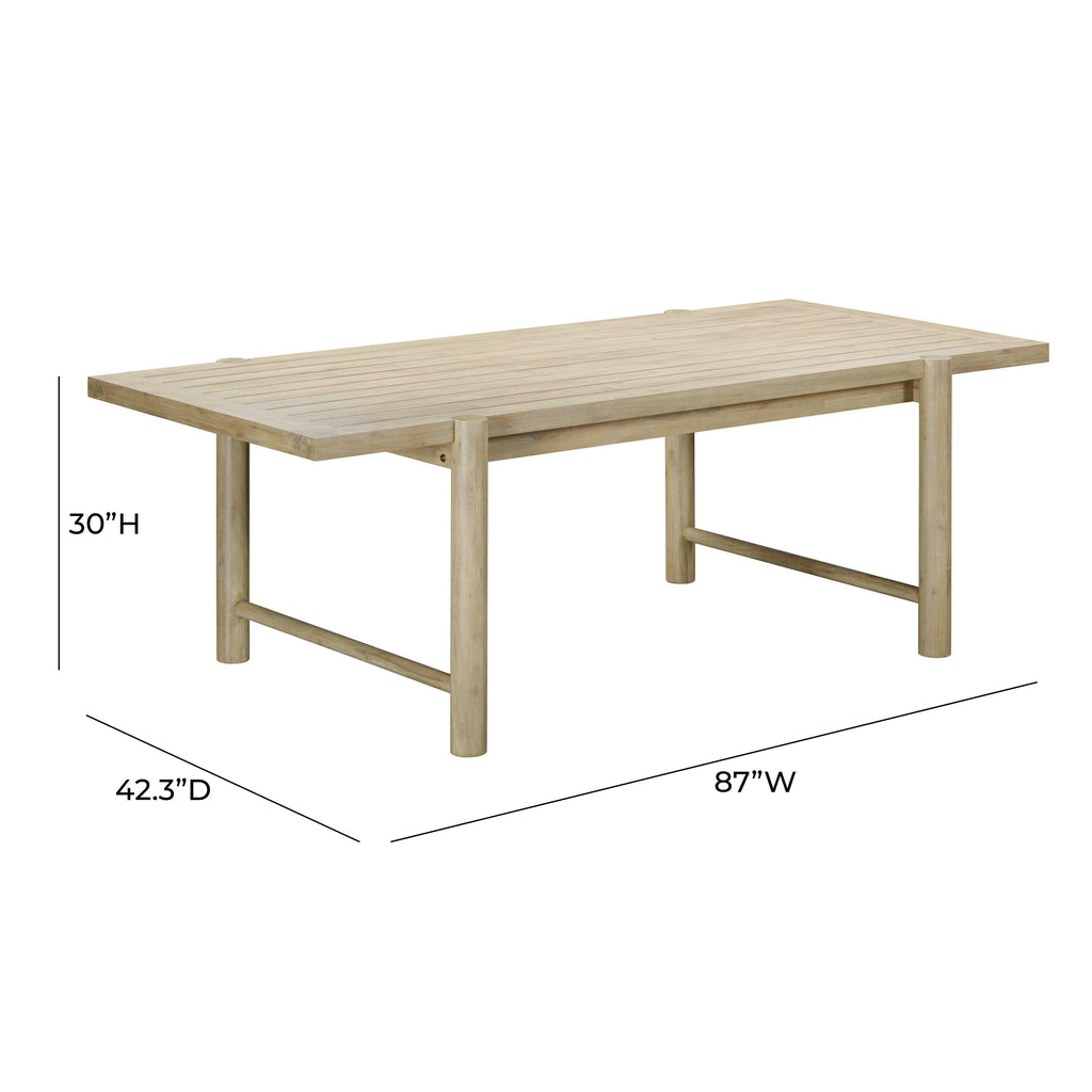 Gata 87 Light Teak Outdoor Rectangular Dining Table