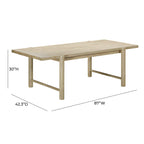 Gata 87 Light Teak Outdoor Rectangular Dining Table