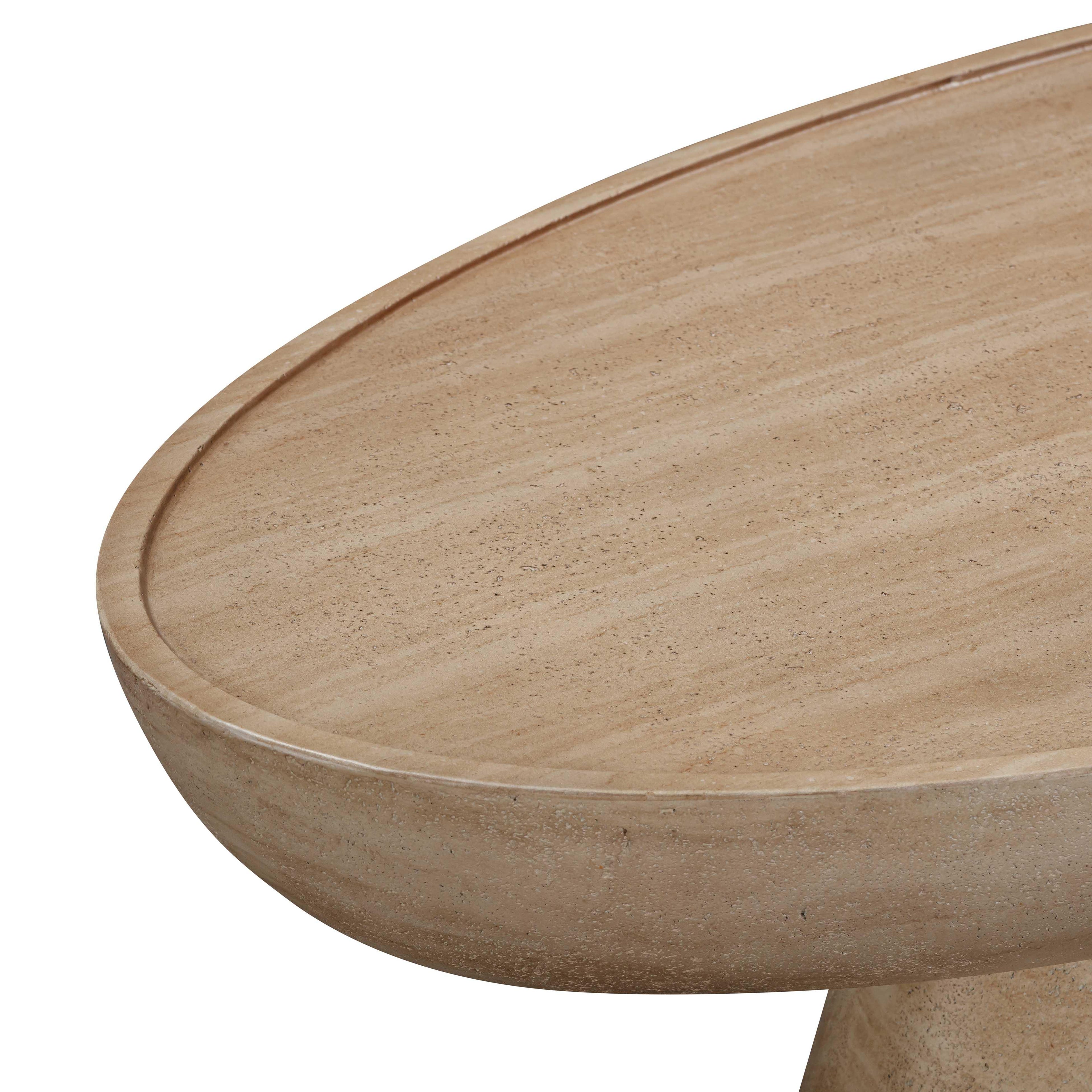 Eclipse 47 Textured Faux Travertine Indoor / Outdoor Coffee Table