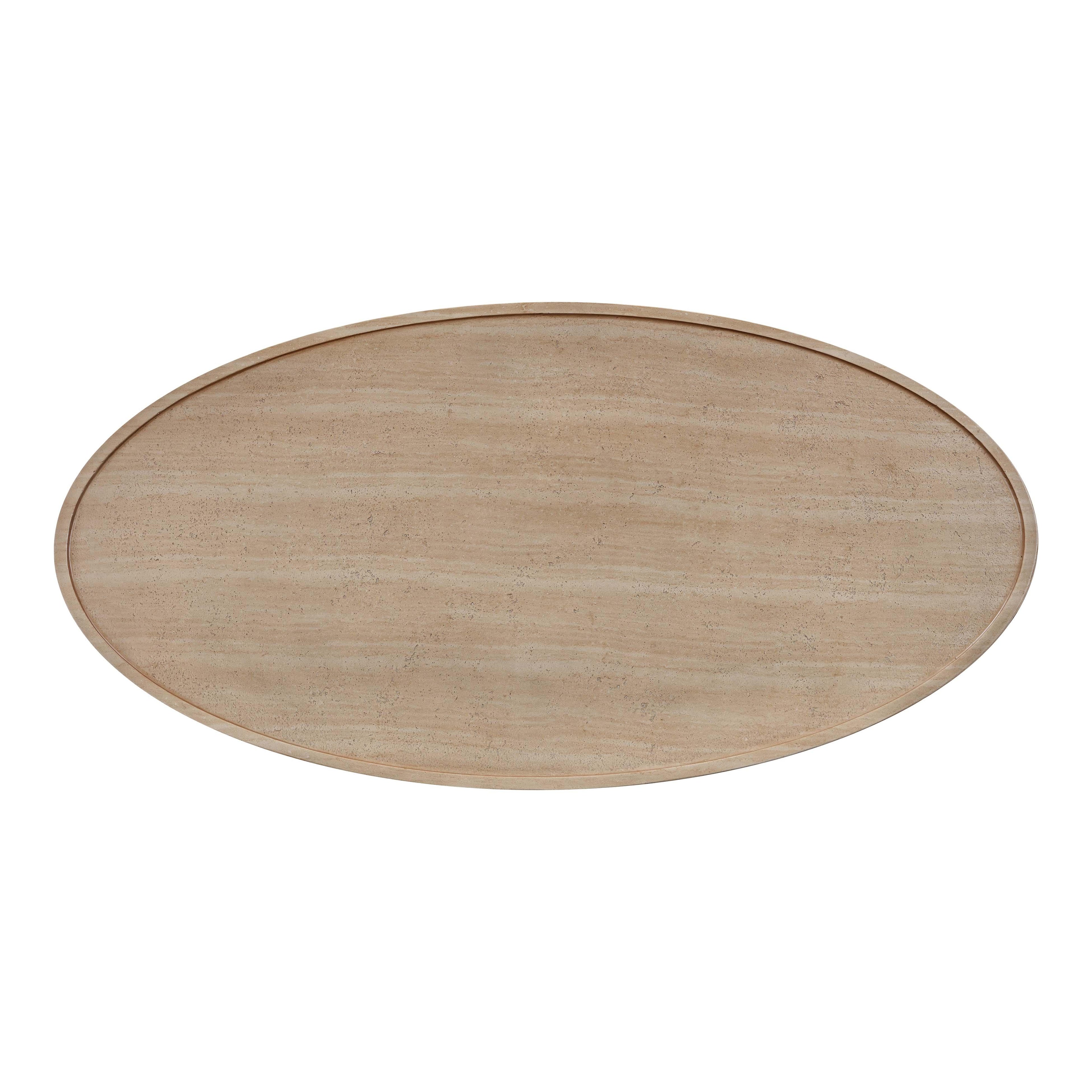 Eclipse 47 Textured Faux Travertine Indoor / Outdoor Coffee Table