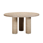 Patti 55 Textured Faux Travertine Indoor / Outdoor Round Dining Table