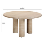 Patti 55 Textured Faux Travertine Indoor / Outdoor Round Dining Table