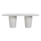 Margot 83 Light Grey Faux Plaster Indoor / Outdoor Concrete Oval Dining Table