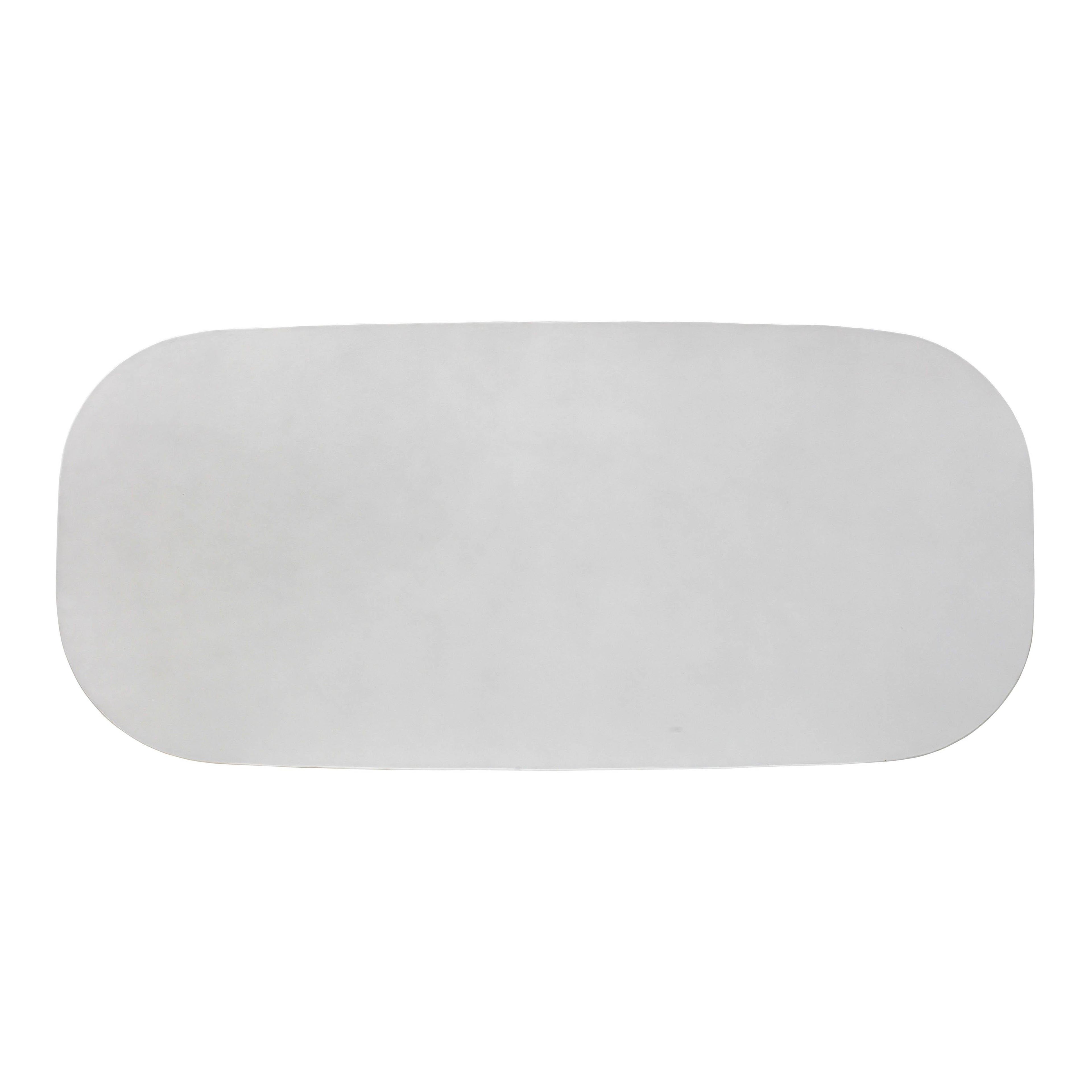 Margot 83 Light Grey Faux Plaster Indoor / Outdoor Concrete Oval Dining Table