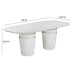 Margot 83 Light Grey Faux Plaster Indoor / Outdoor Concrete Oval Dining Table