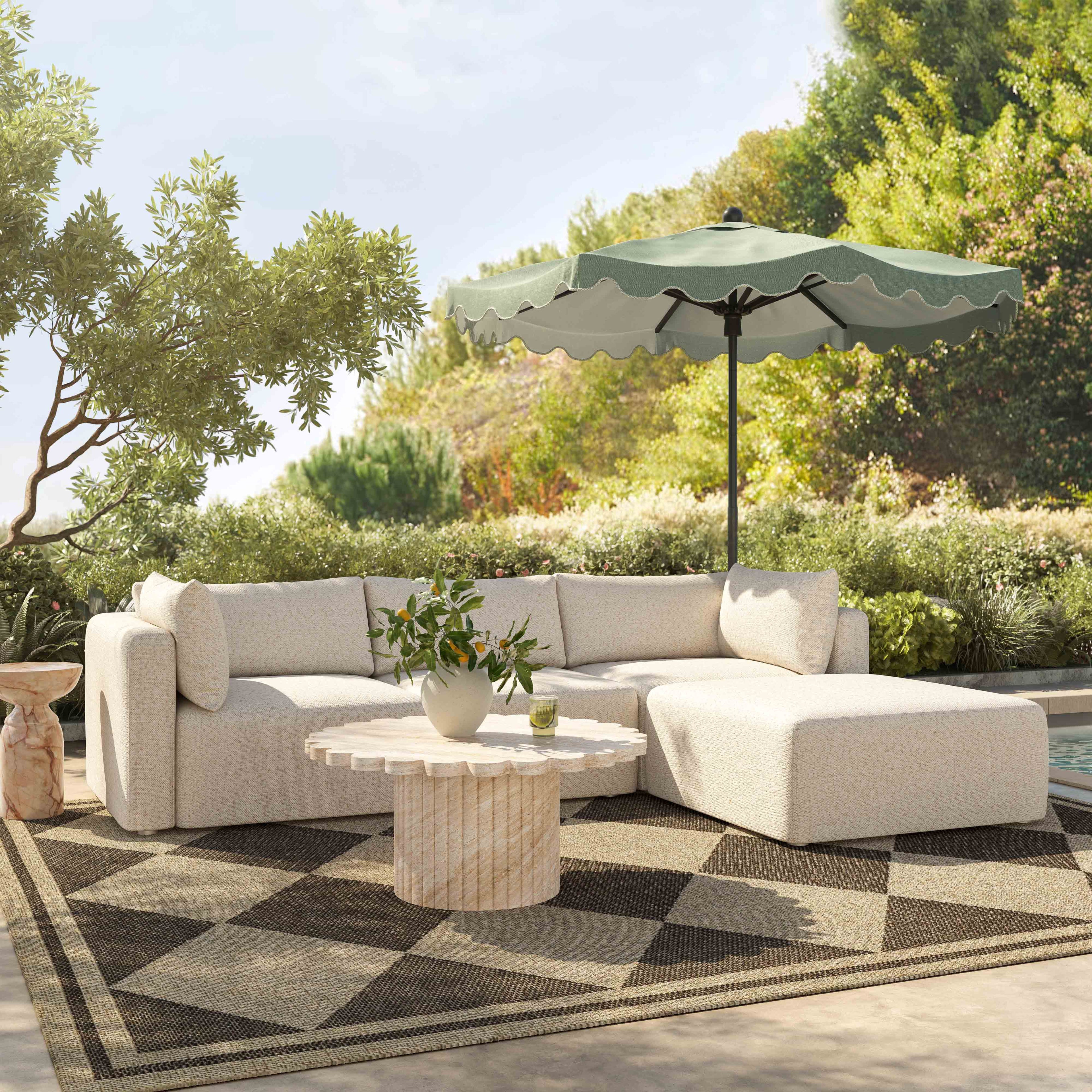 Hangover 4-Piece Cream Outdoor Modular Sectional