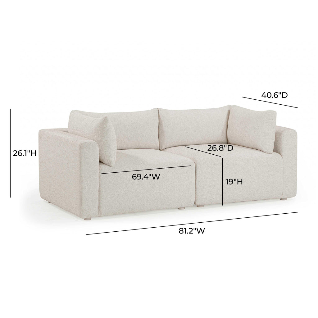 Hangover 81 Cream Outdoor Modular Loveseat