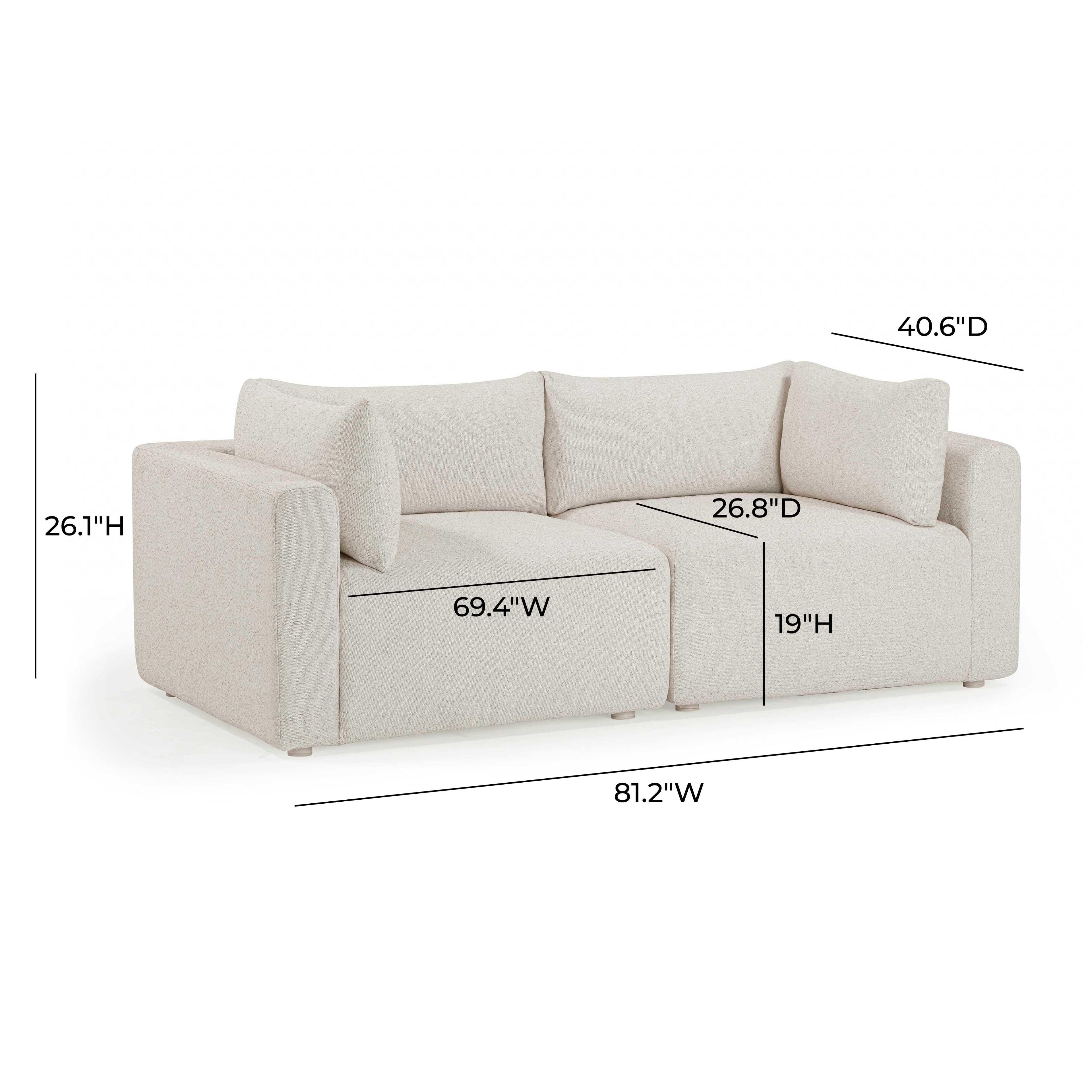 Hangover 81 Cream Outdoor Modular Loveseat