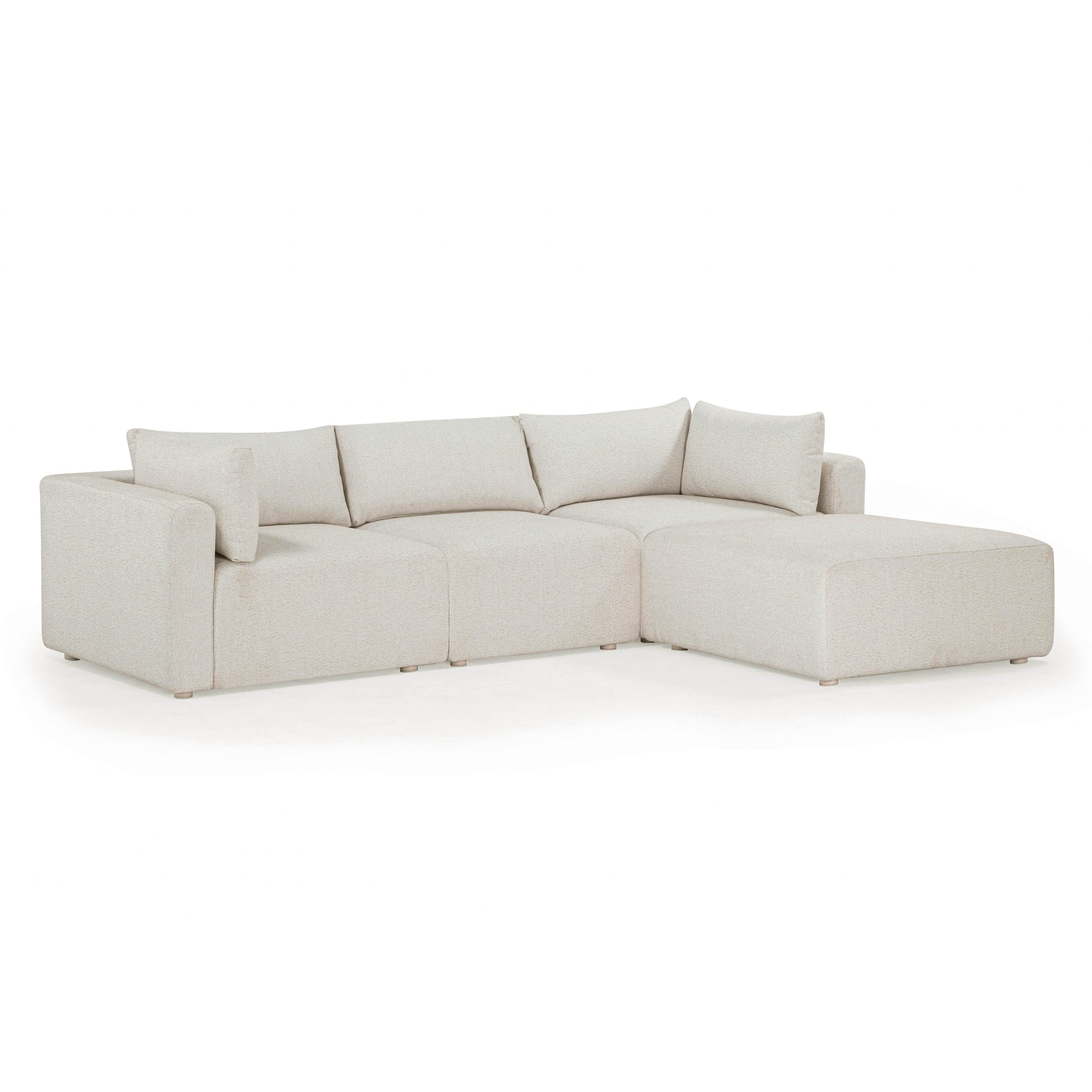 Hangover 4-Piece Cream Outdoor Modular Sectional