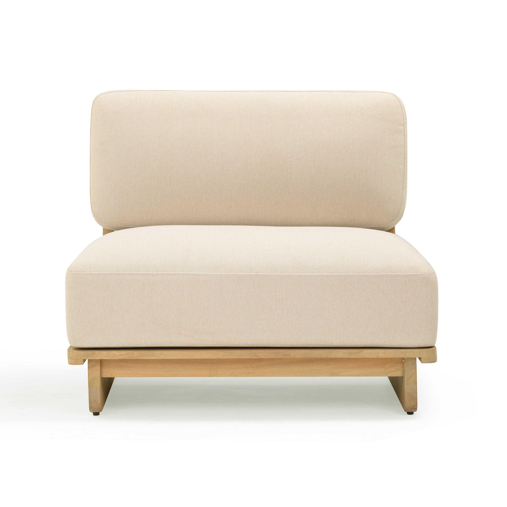Reavan Cream Outdoor Lounge Chair