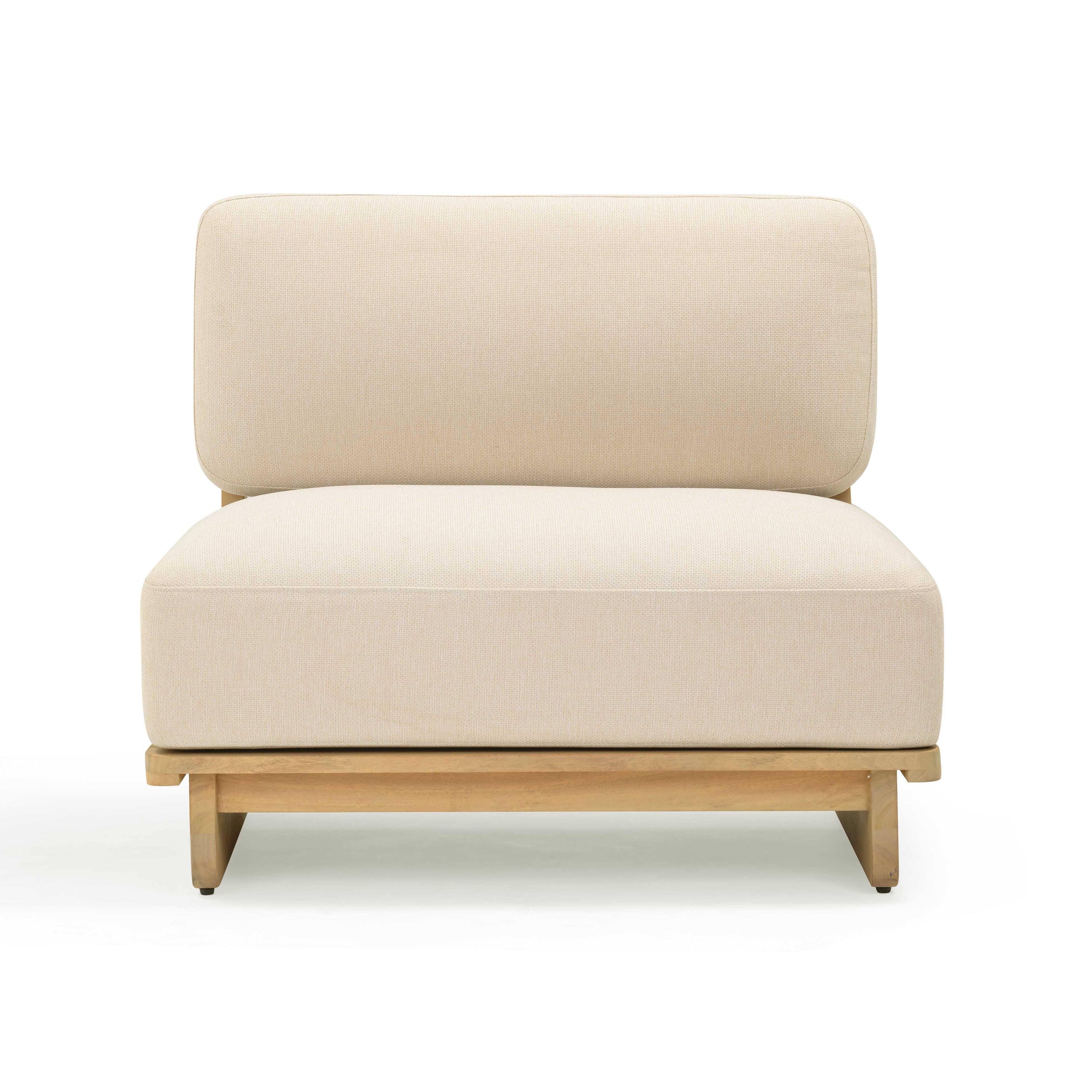 Reavan Cream Outdoor Lounge Chair