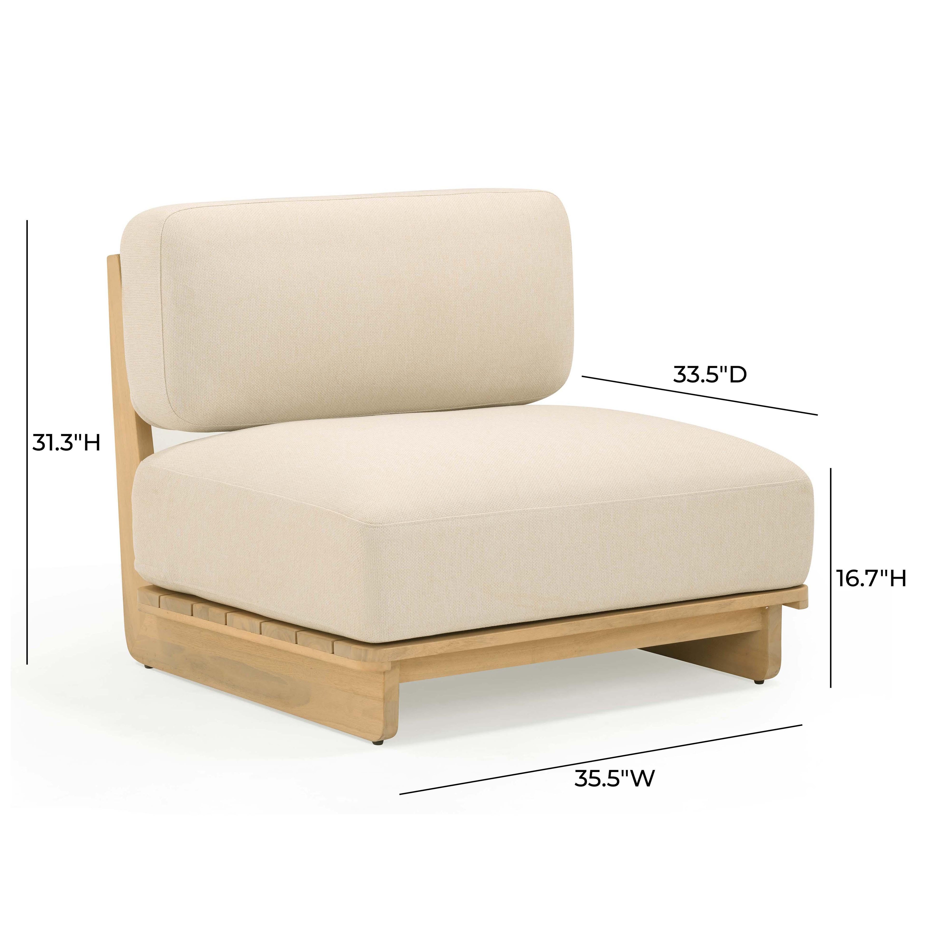 Reavan Cream Outdoor Lounge Chair