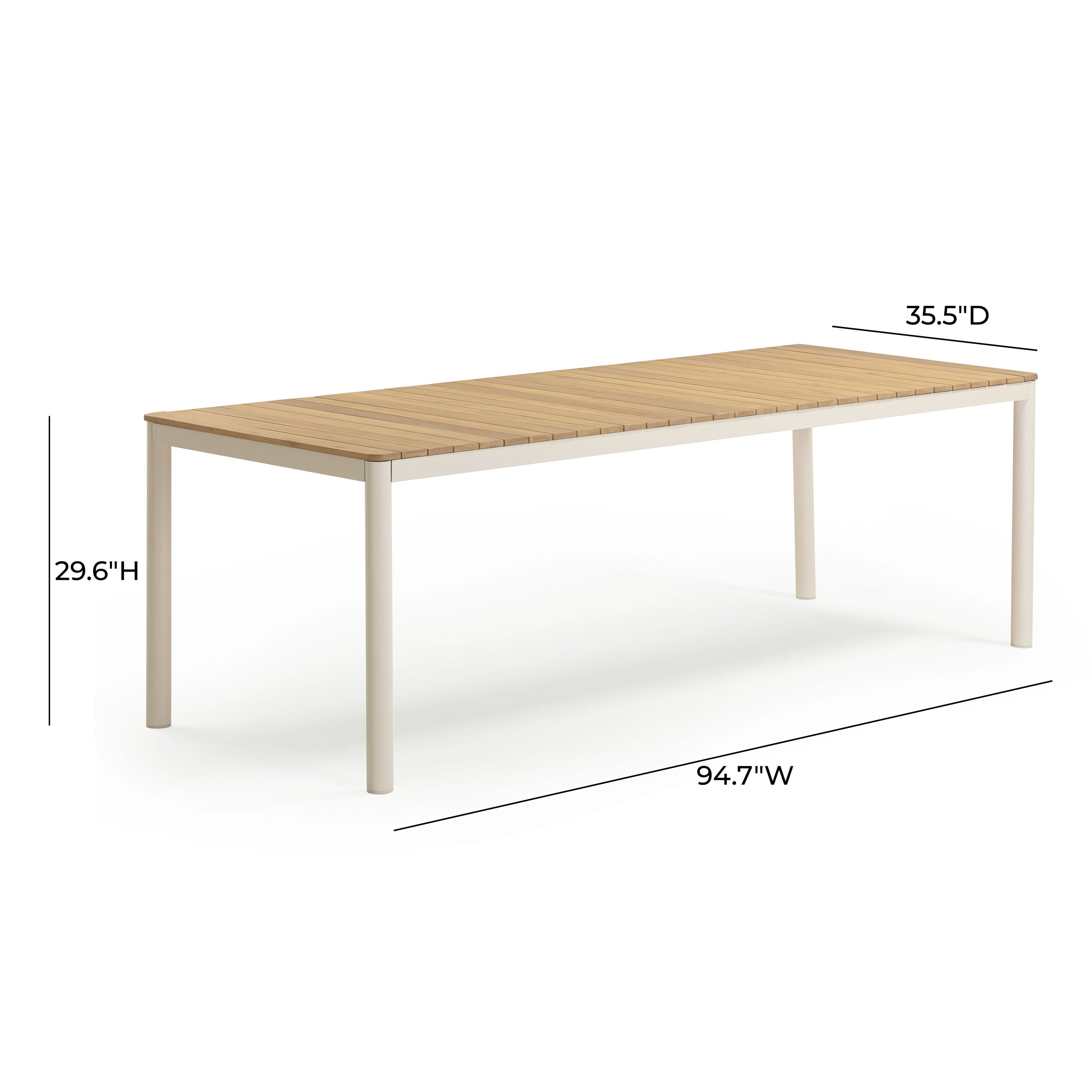Sardinia 95 Light Teak Outdoor Rectangular Dining Table