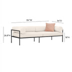 Vera 84 Cream Performance Fabric Outdoor Sofa