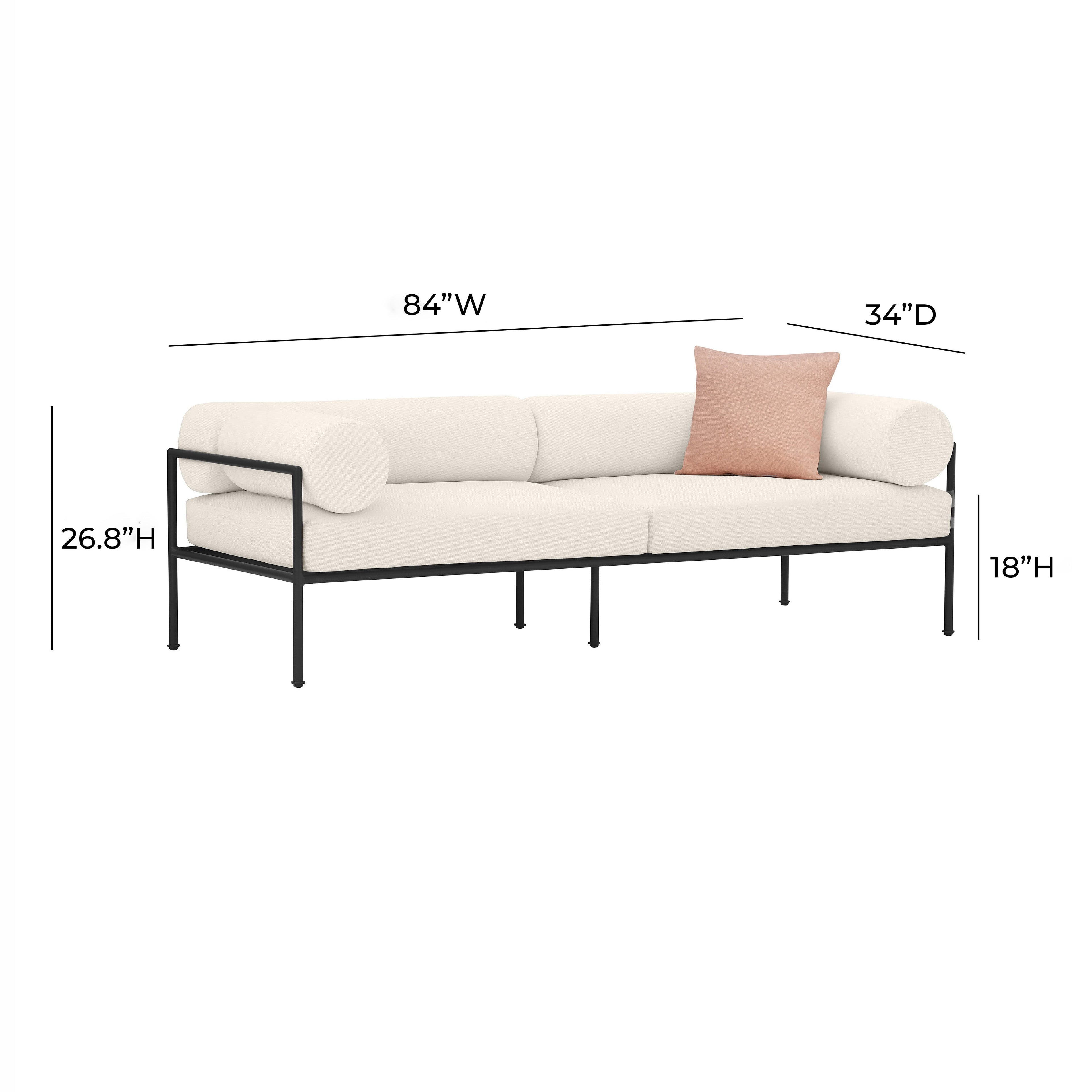 Vera 84 Cream Performance Fabric Outdoor Sofa