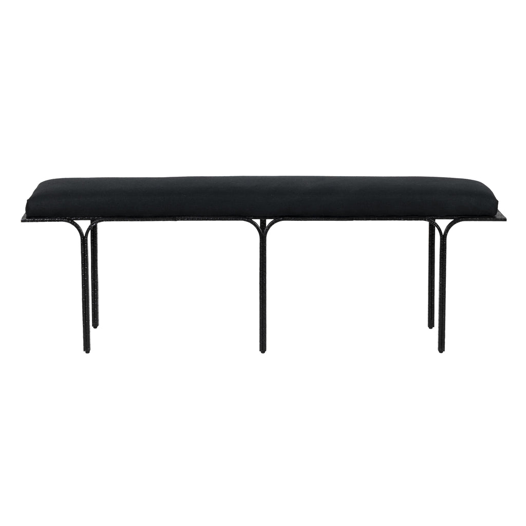 Bryn 59 Black Linen Bench