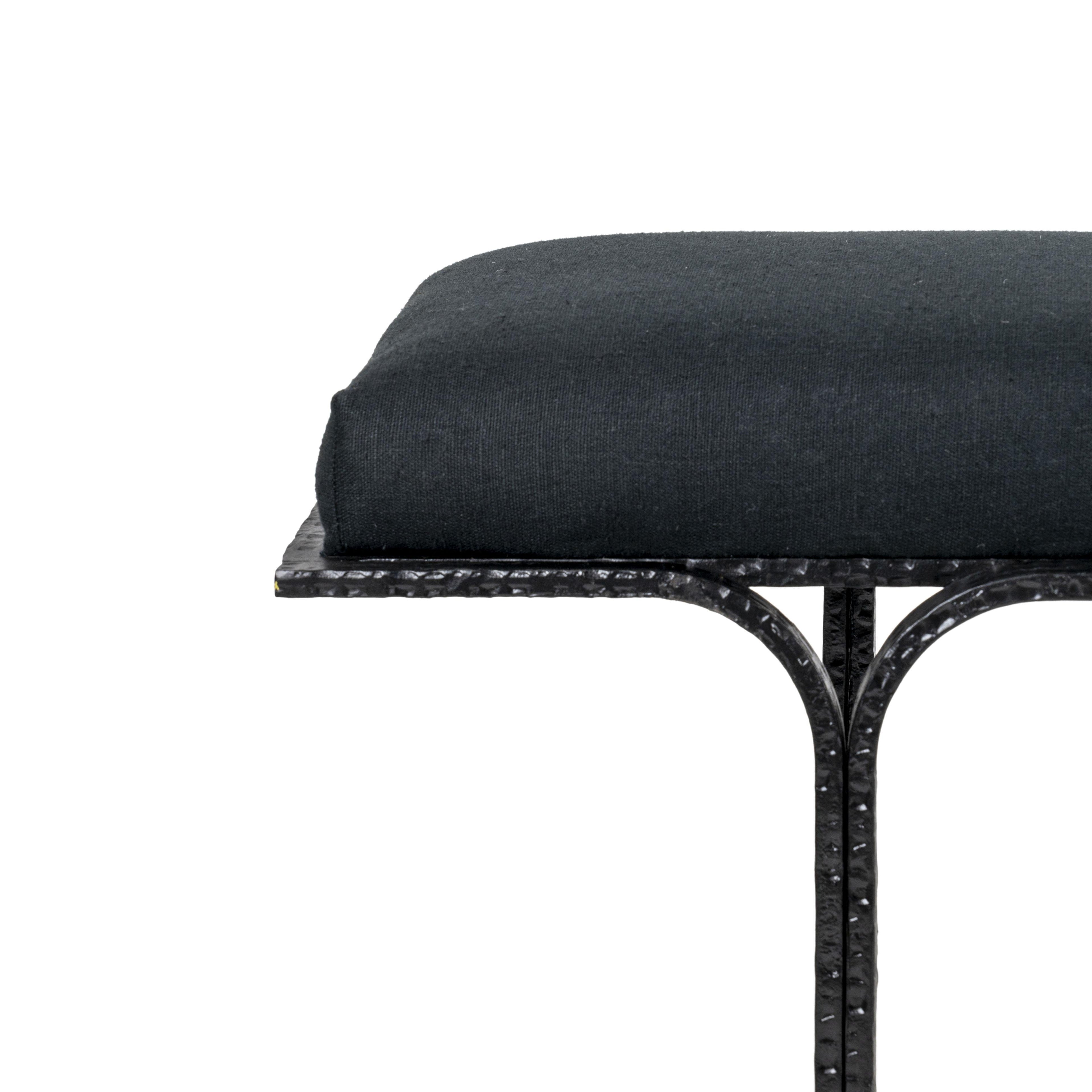Bryn 59 Black Linen Bench