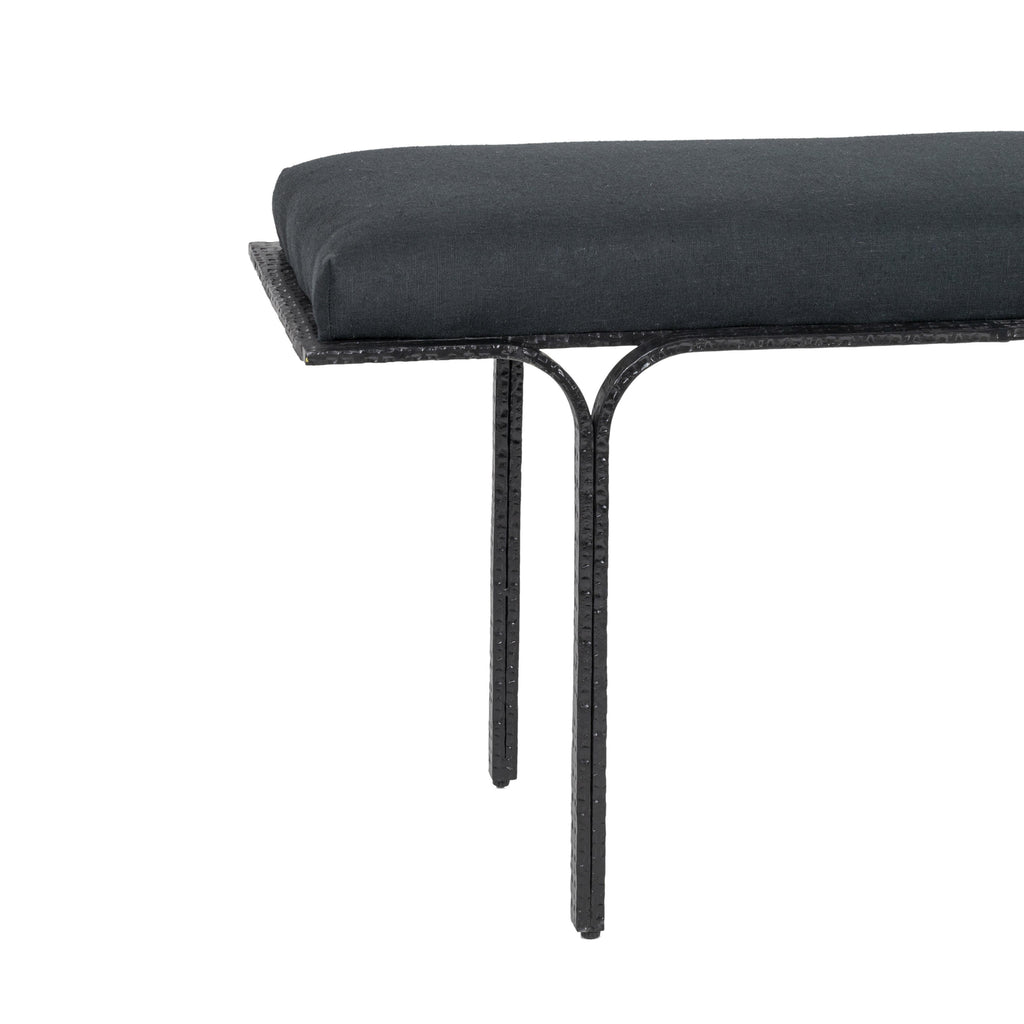 Bryn 59 Black Linen Bench