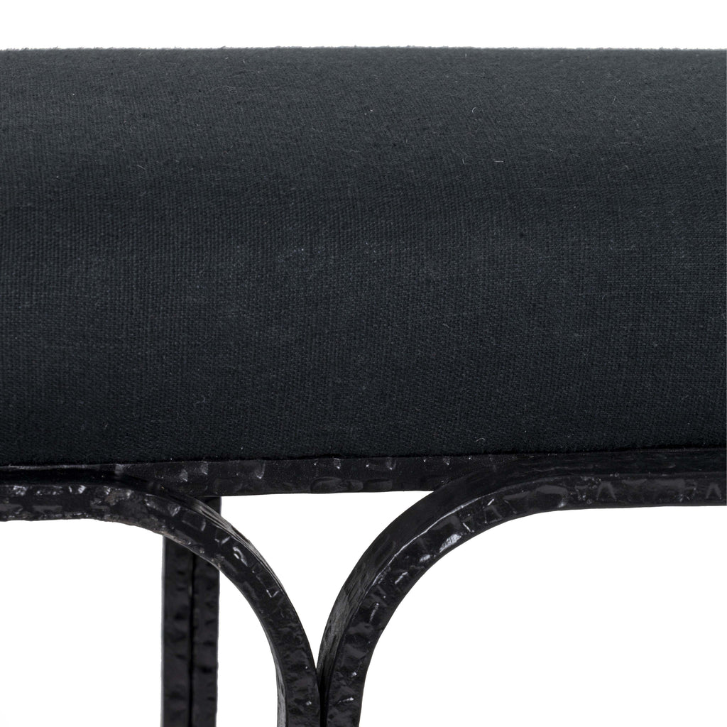 Bryn 59 Black Linen Bench