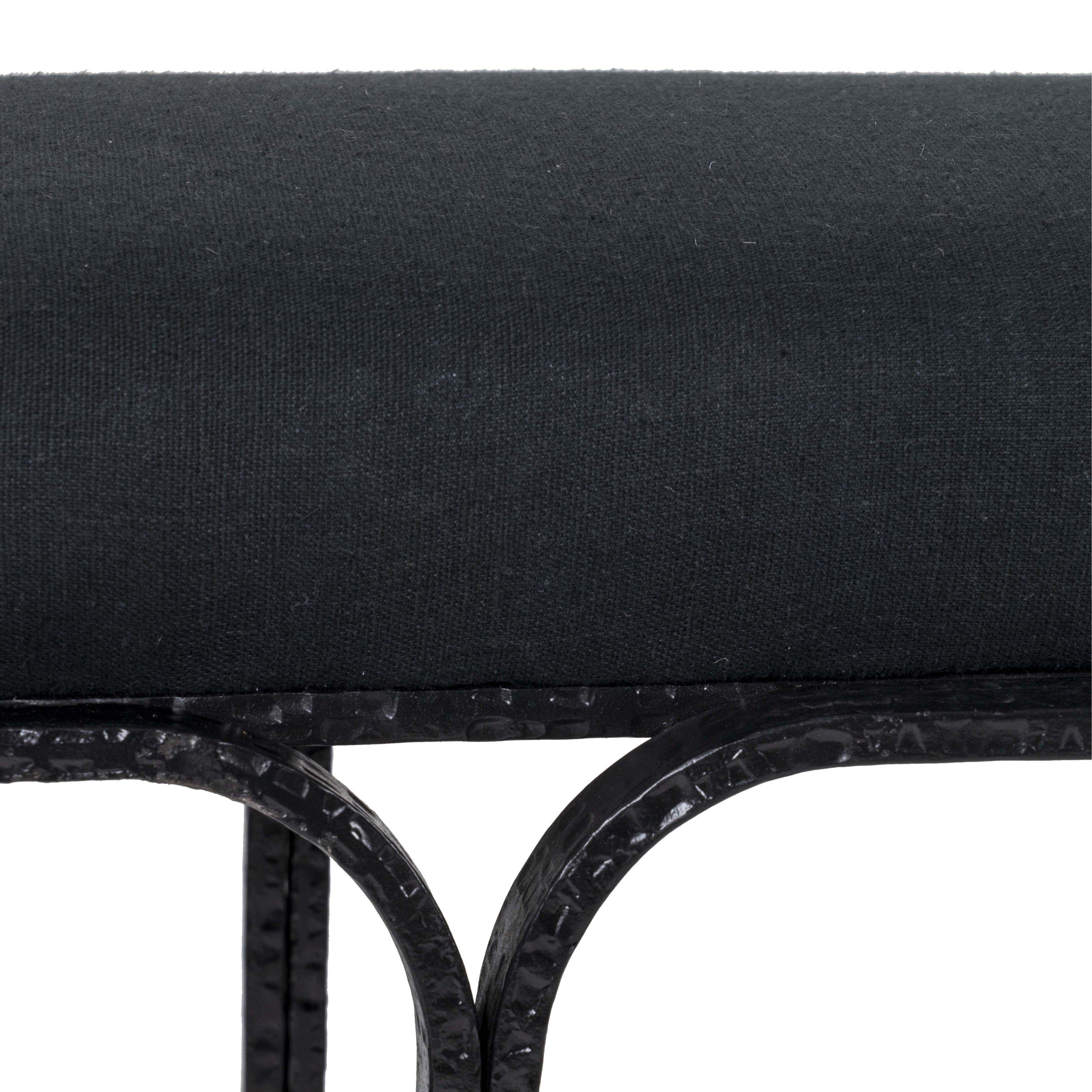 Bryn 59 Black Linen Bench