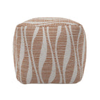 Ember Natural and Cream Woven Pouf