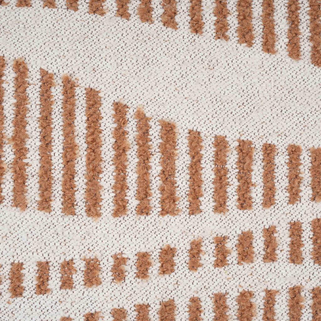 Ember Natural and Cream Woven Pouf