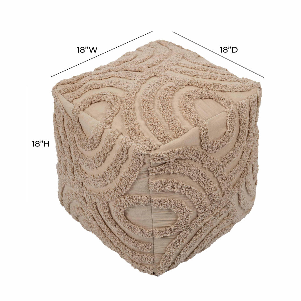 Miranda Beige Knitted Pouf