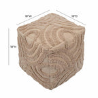 Miranda Beige Knitted Pouf