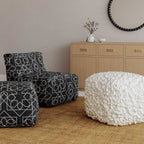 Cathy Cream Woven Pouf