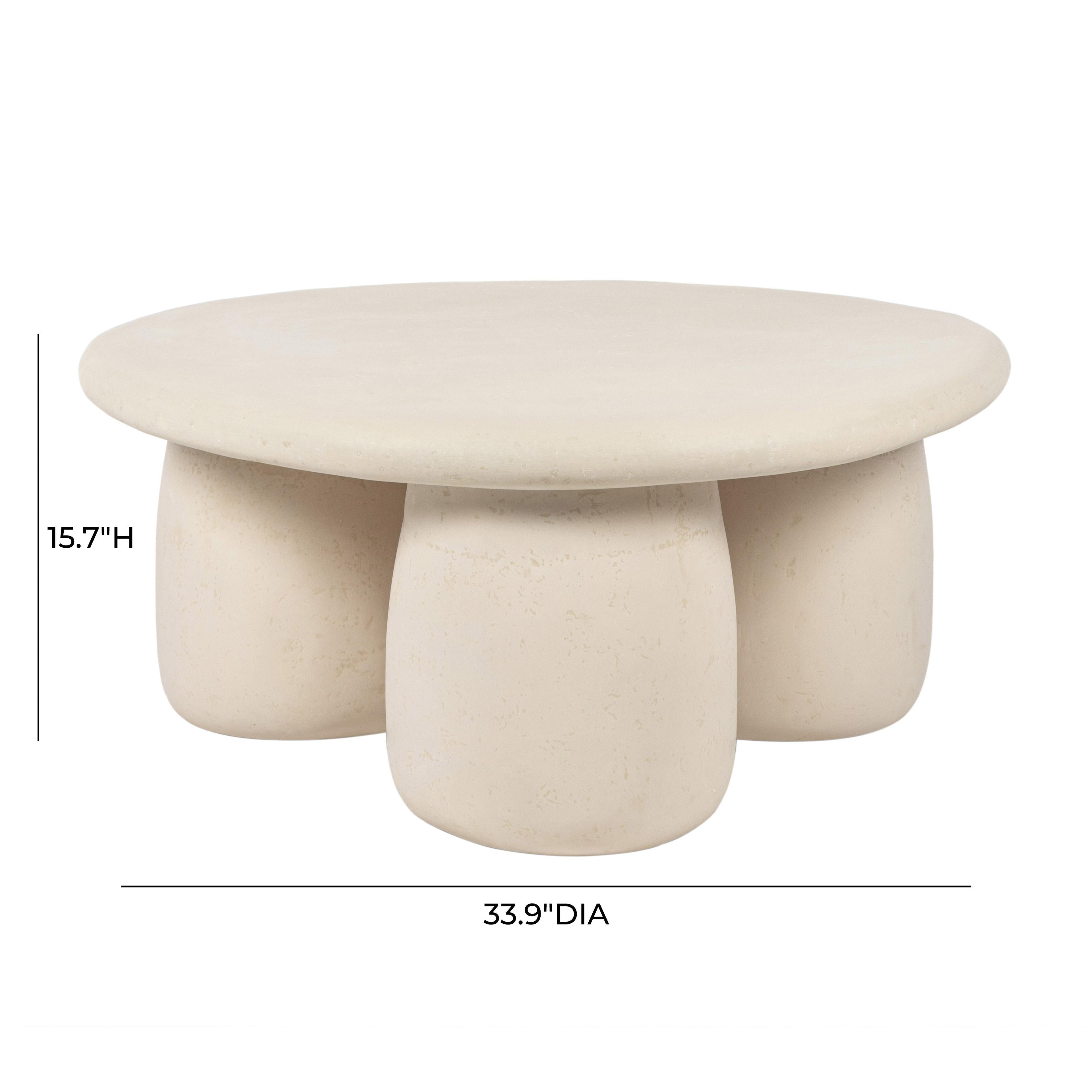 Rahul 34 Cream Round Coffee Table