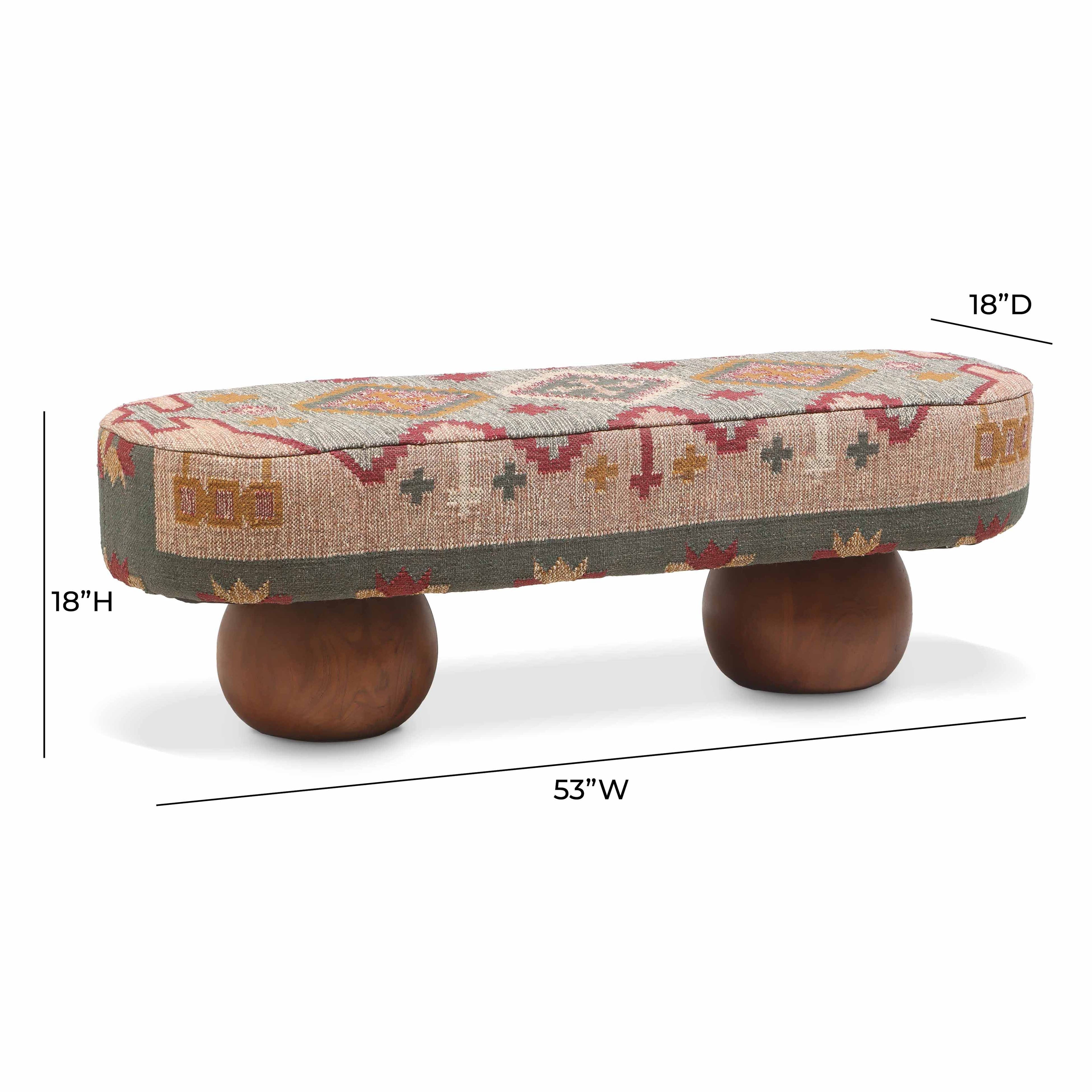 Rizi 53 Textured Wool Upholstered Bench