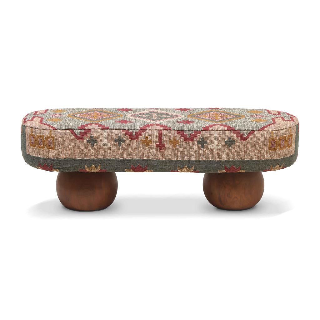 Rizi 53 Textured Wool Upholstered Bench