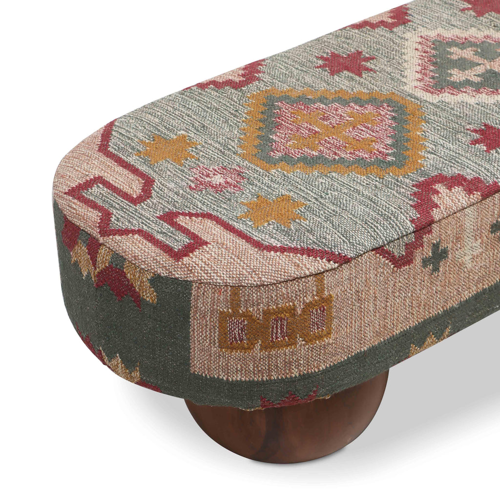Rizi 53 Textured Wool Upholstered Bench