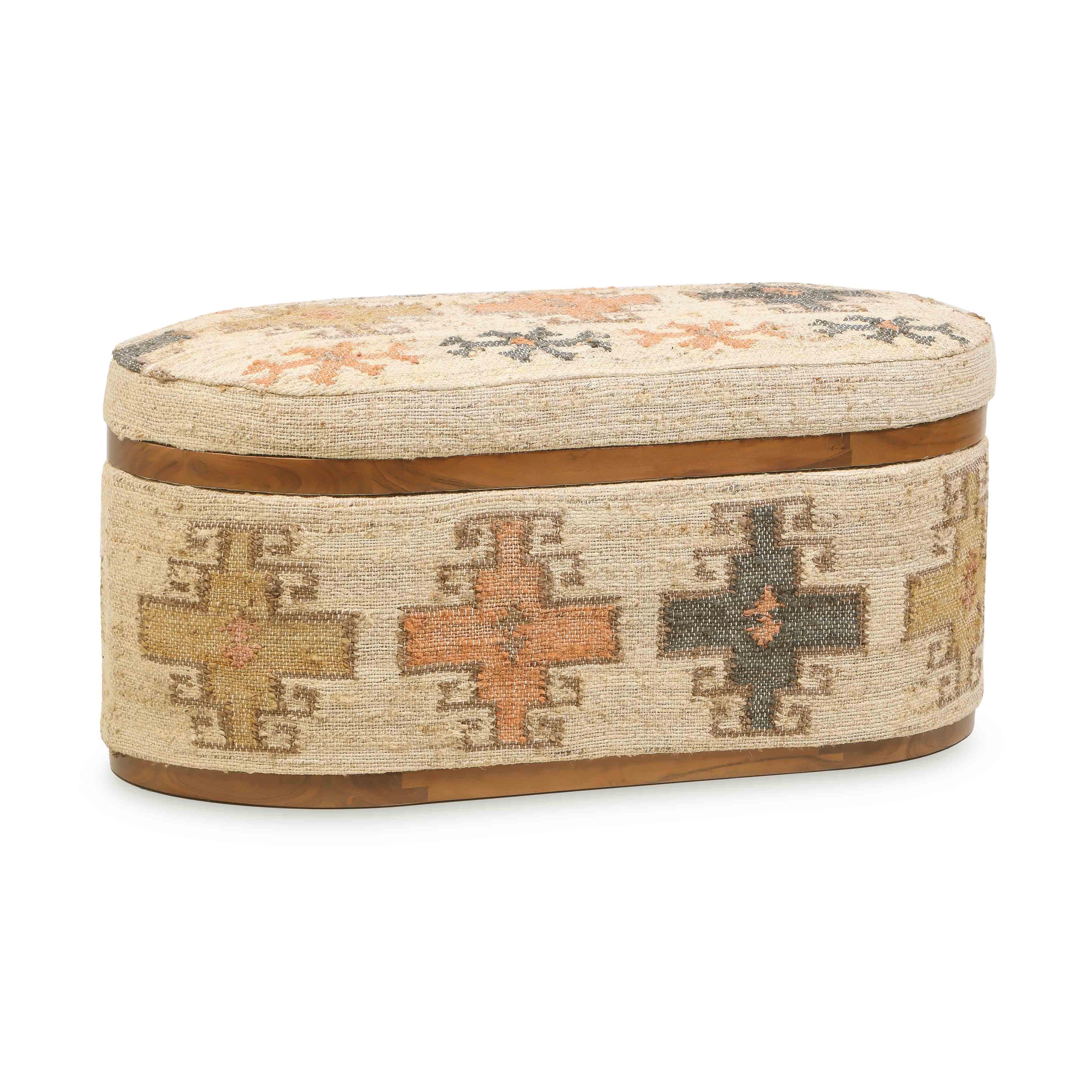 Olivier 41 Cotton Oval Storage Ottoman