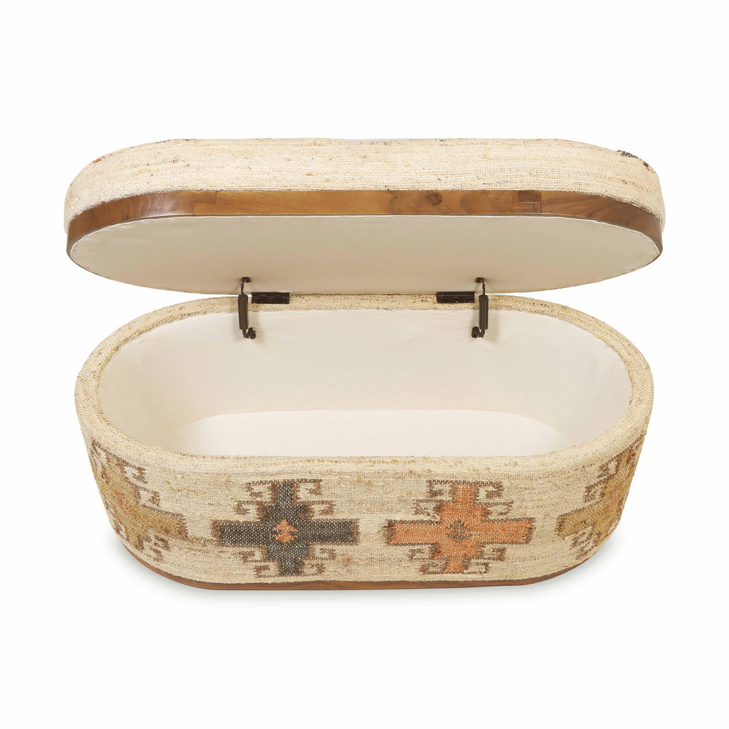 Olivier 41 Cotton Oval Storage Ottoman