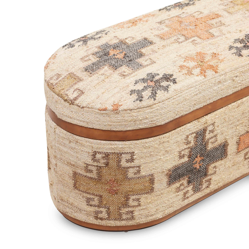 Olivier 41 Cotton Oval Storage Ottoman