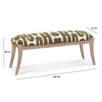 Arielle 48 Olive & White Embroidered Bench