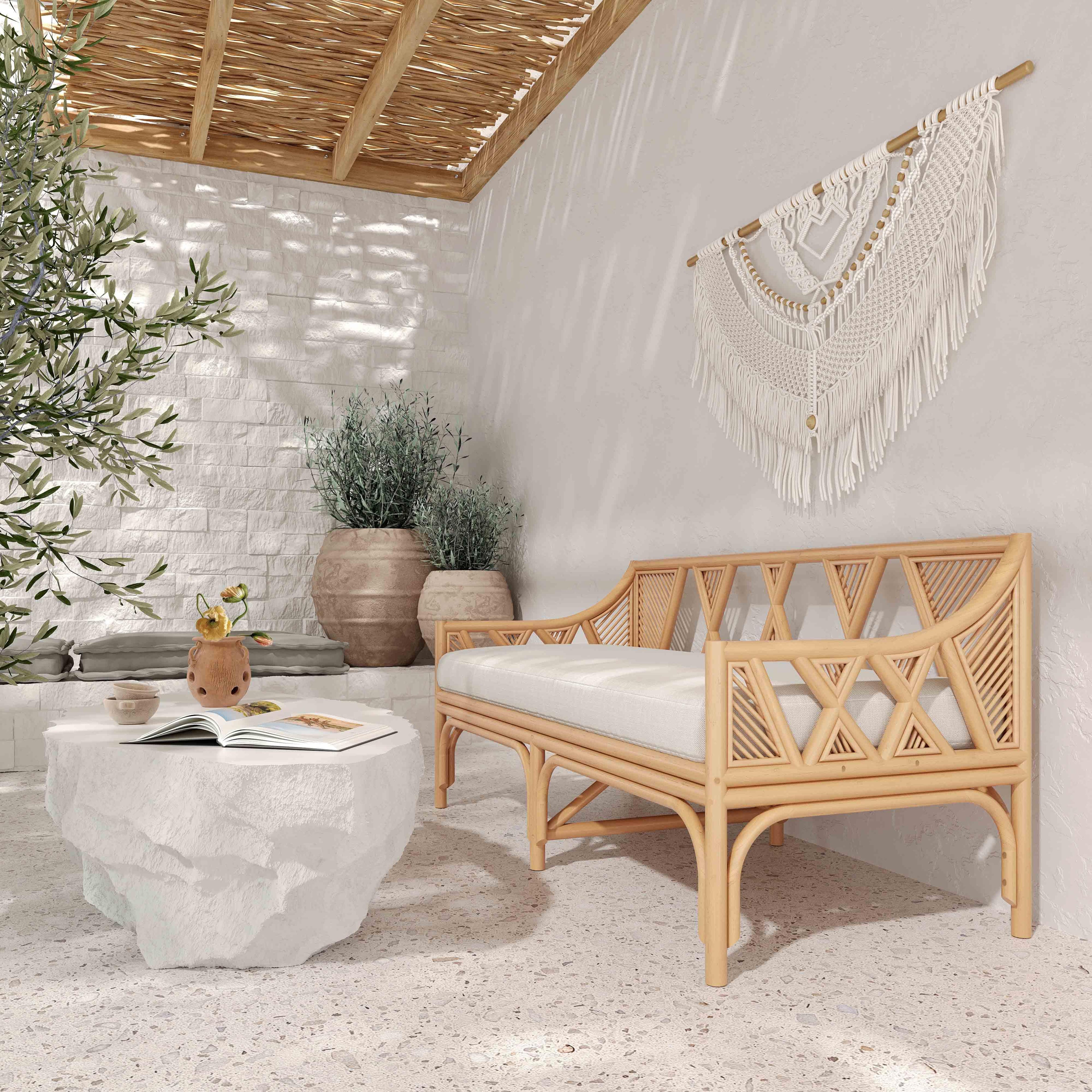Jayla 54 Natural Rattan Bench