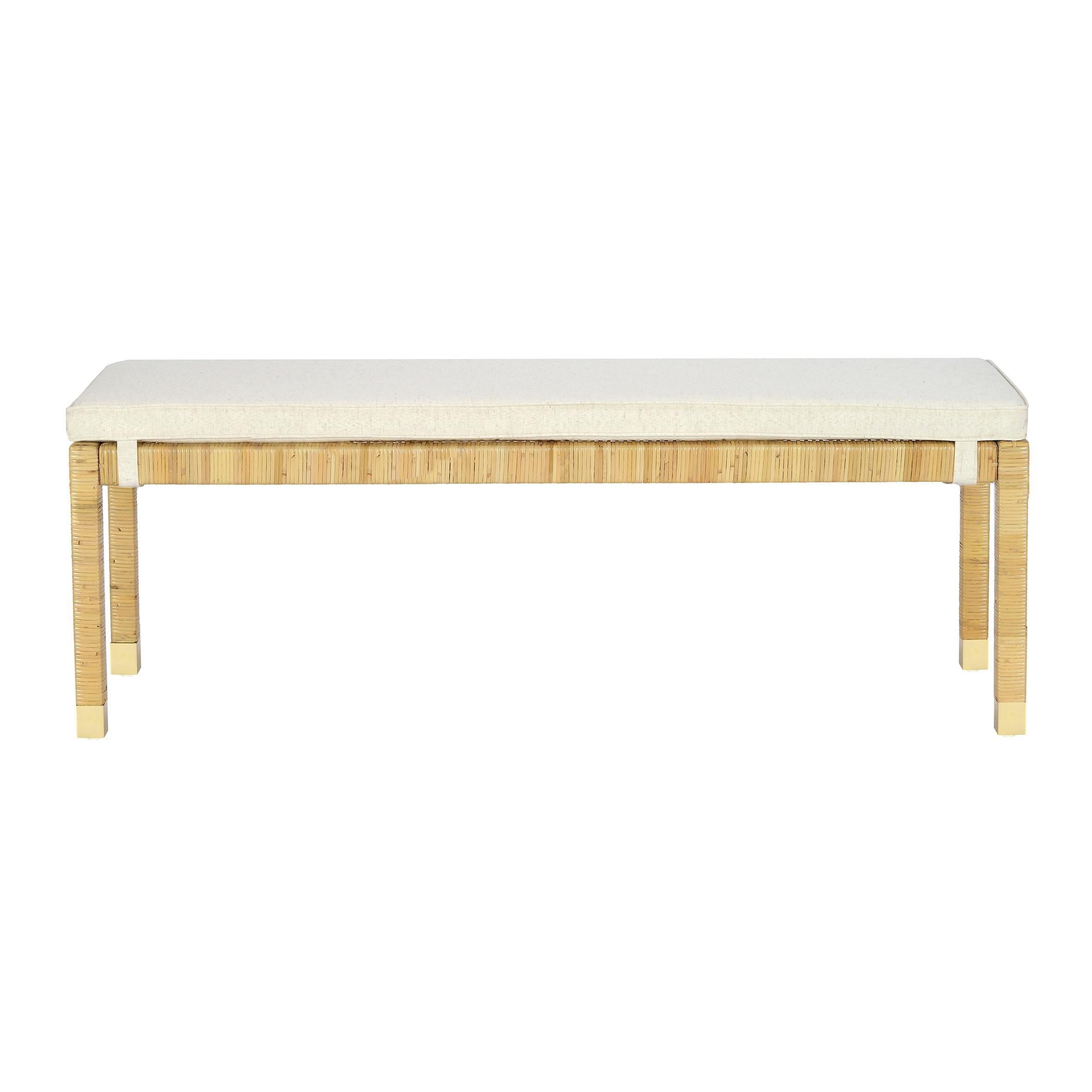 Amara Cream Linen Bench
