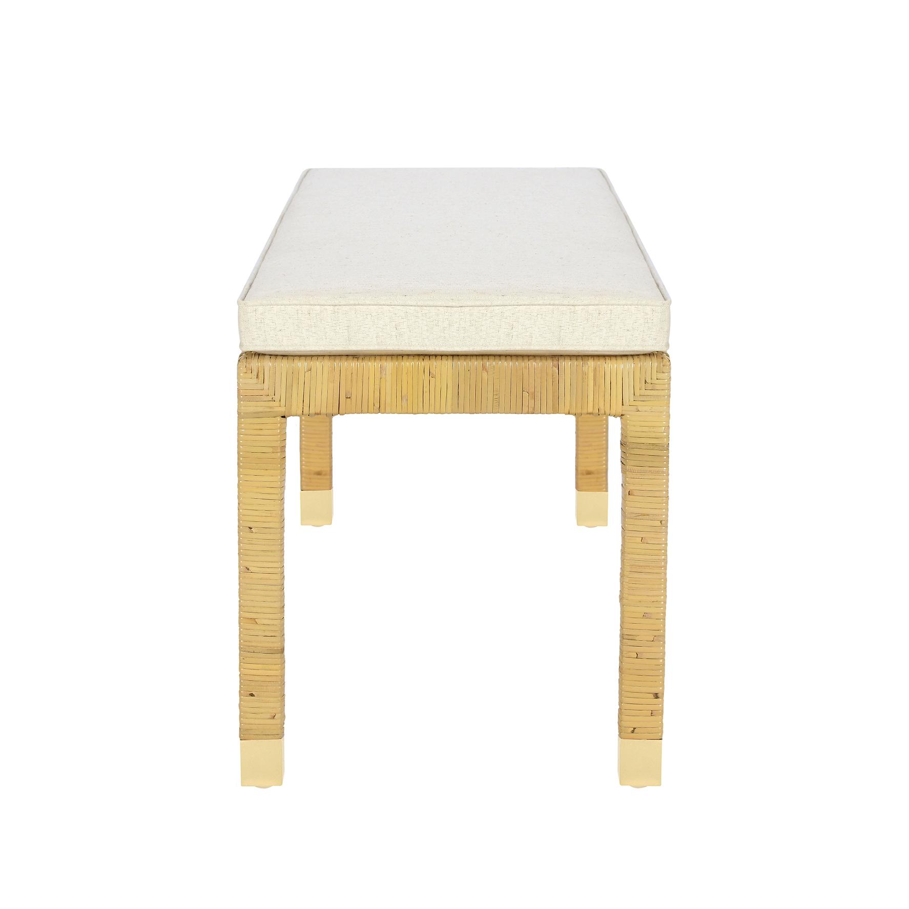 Amara Cream Linen Bench