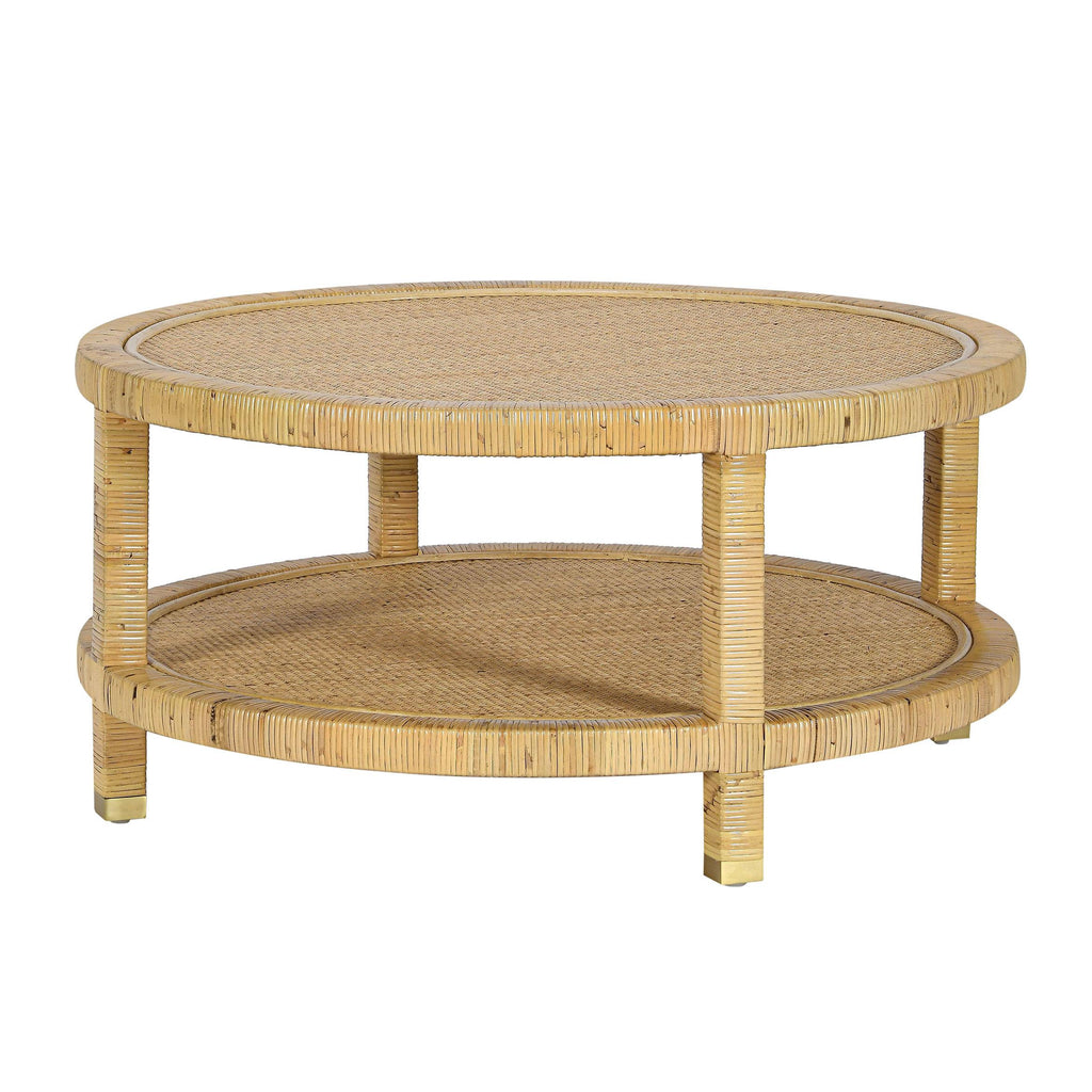 Amara 33 Natural Rattan Round Coffee Table