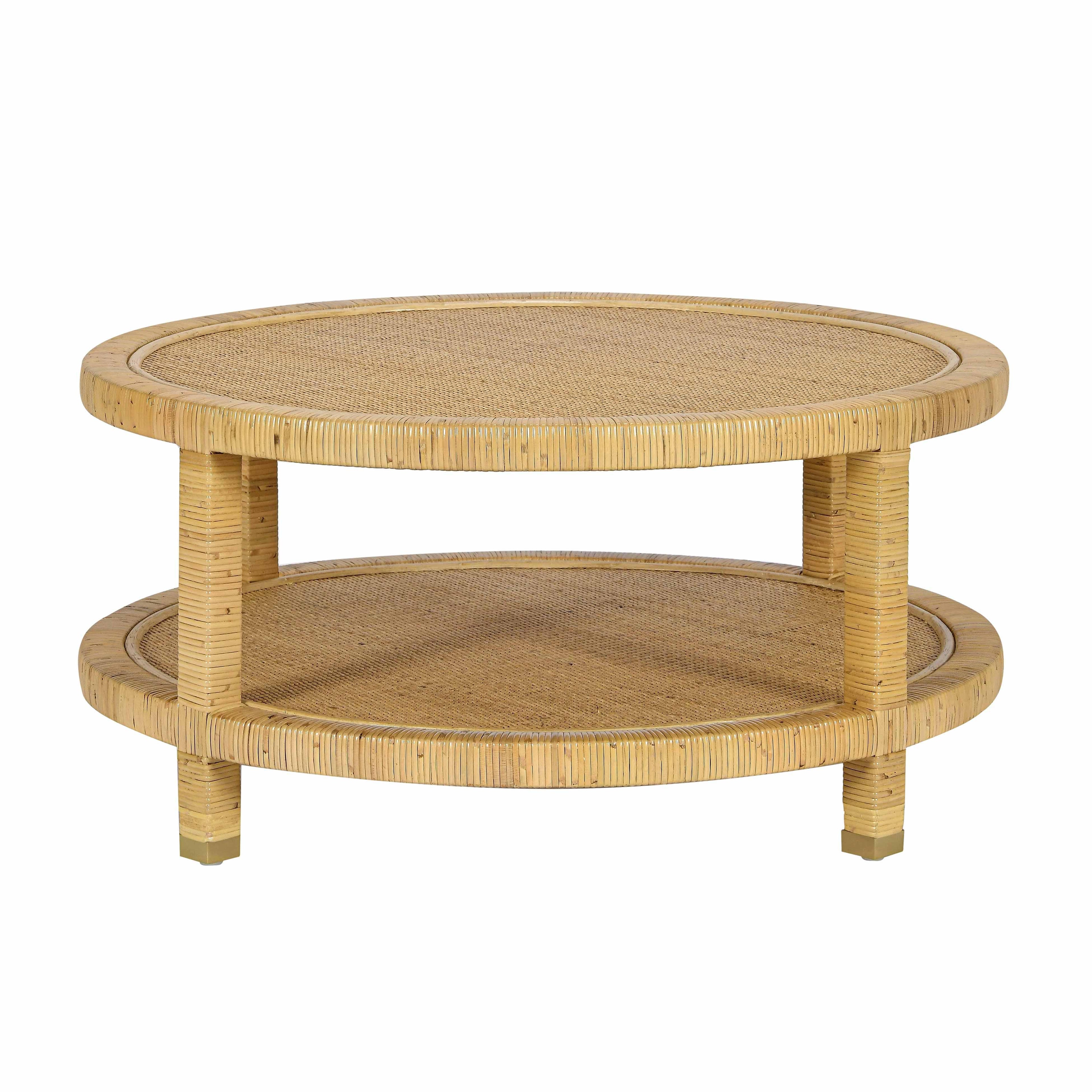 Amara 33 Natural Rattan Round Coffee Table