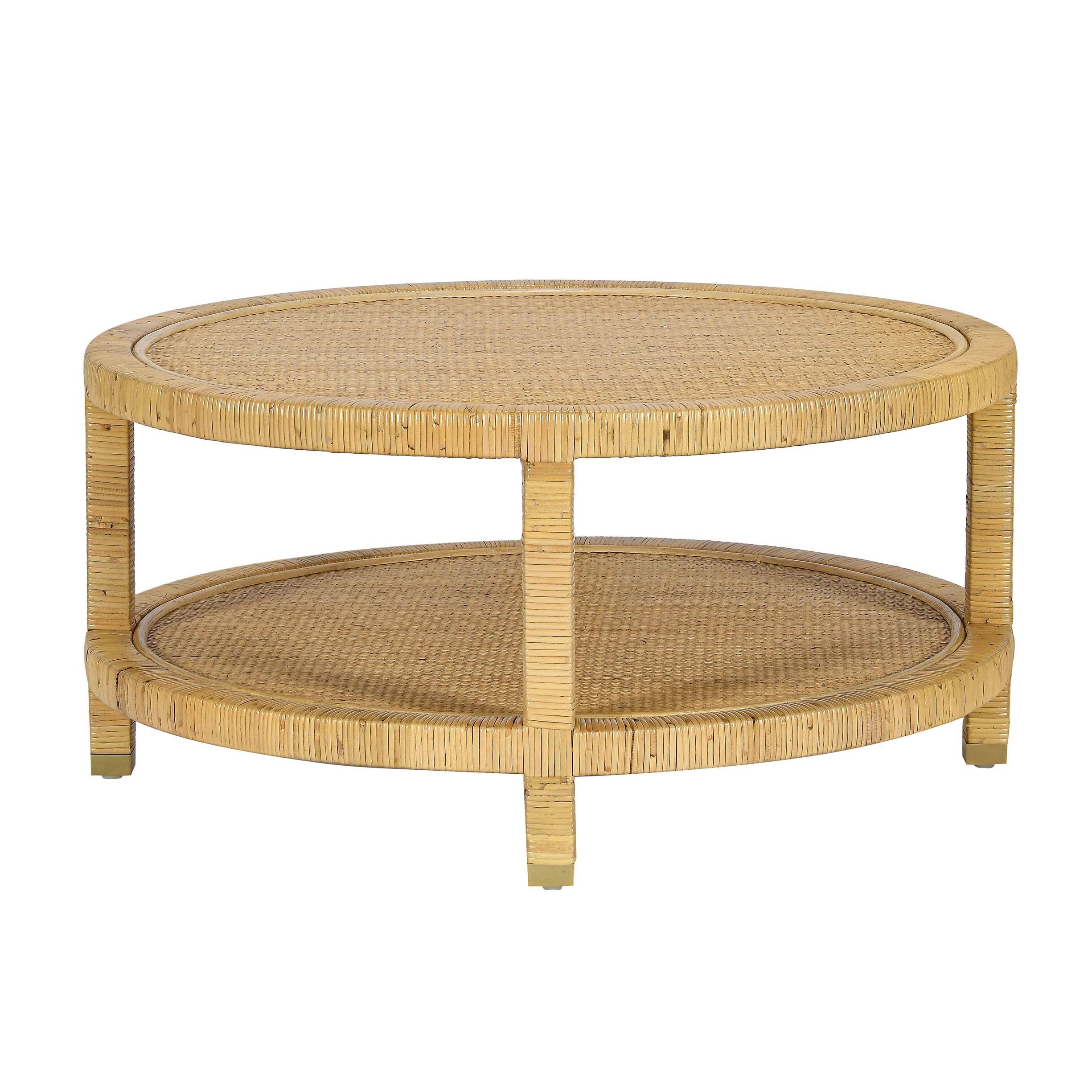 Amara 33 Natural Rattan Round Coffee Table
