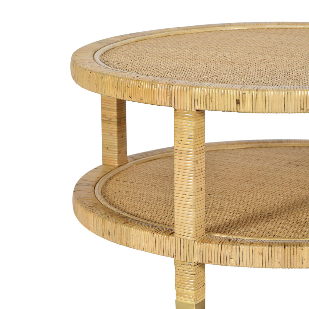 Amara 33 Natural Rattan Round Coffee Table