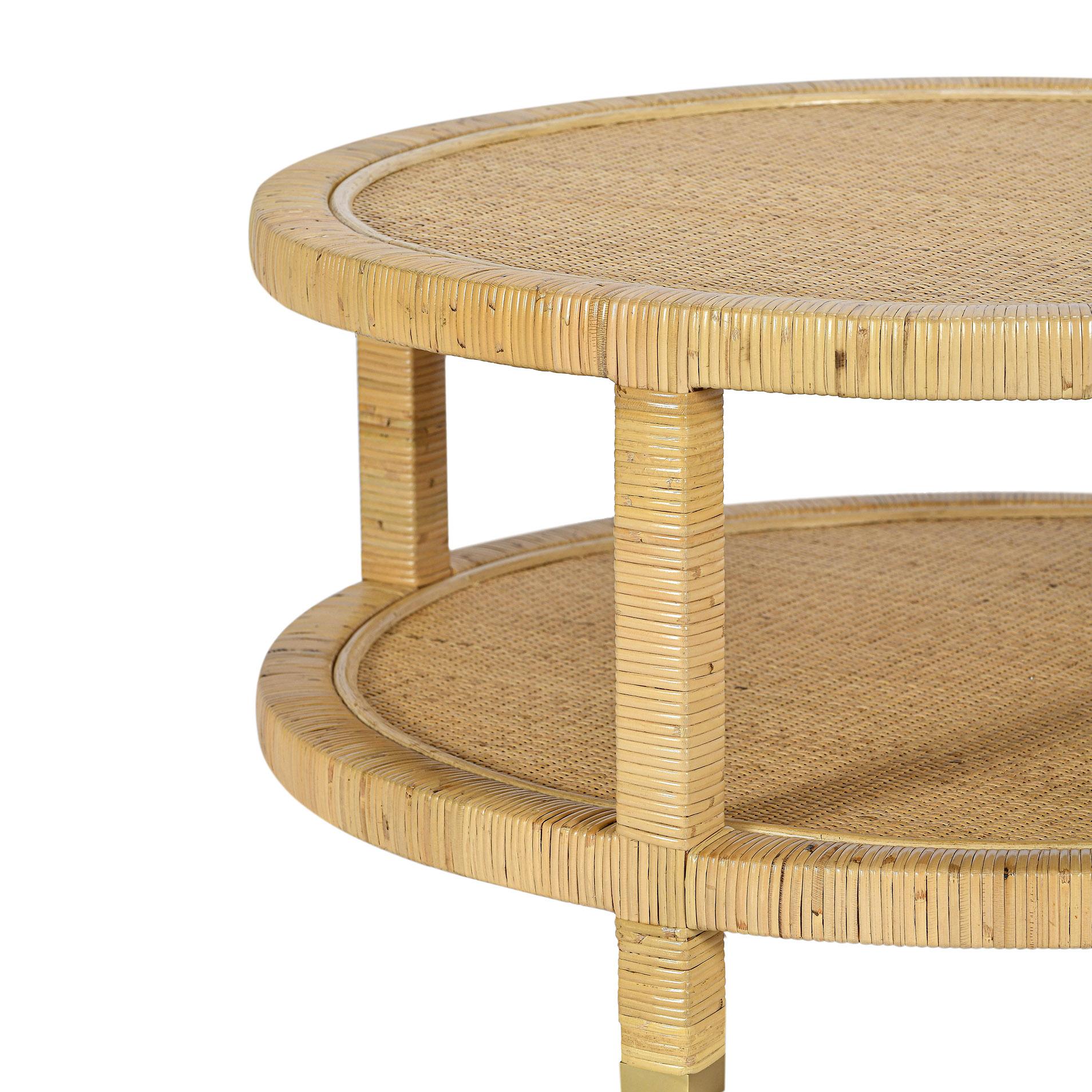 Amara 33 Natural Rattan Round Coffee Table