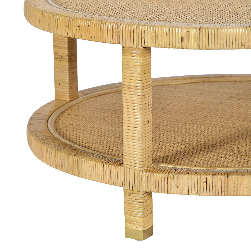 Amara 33 Natural Rattan Round Coffee Table