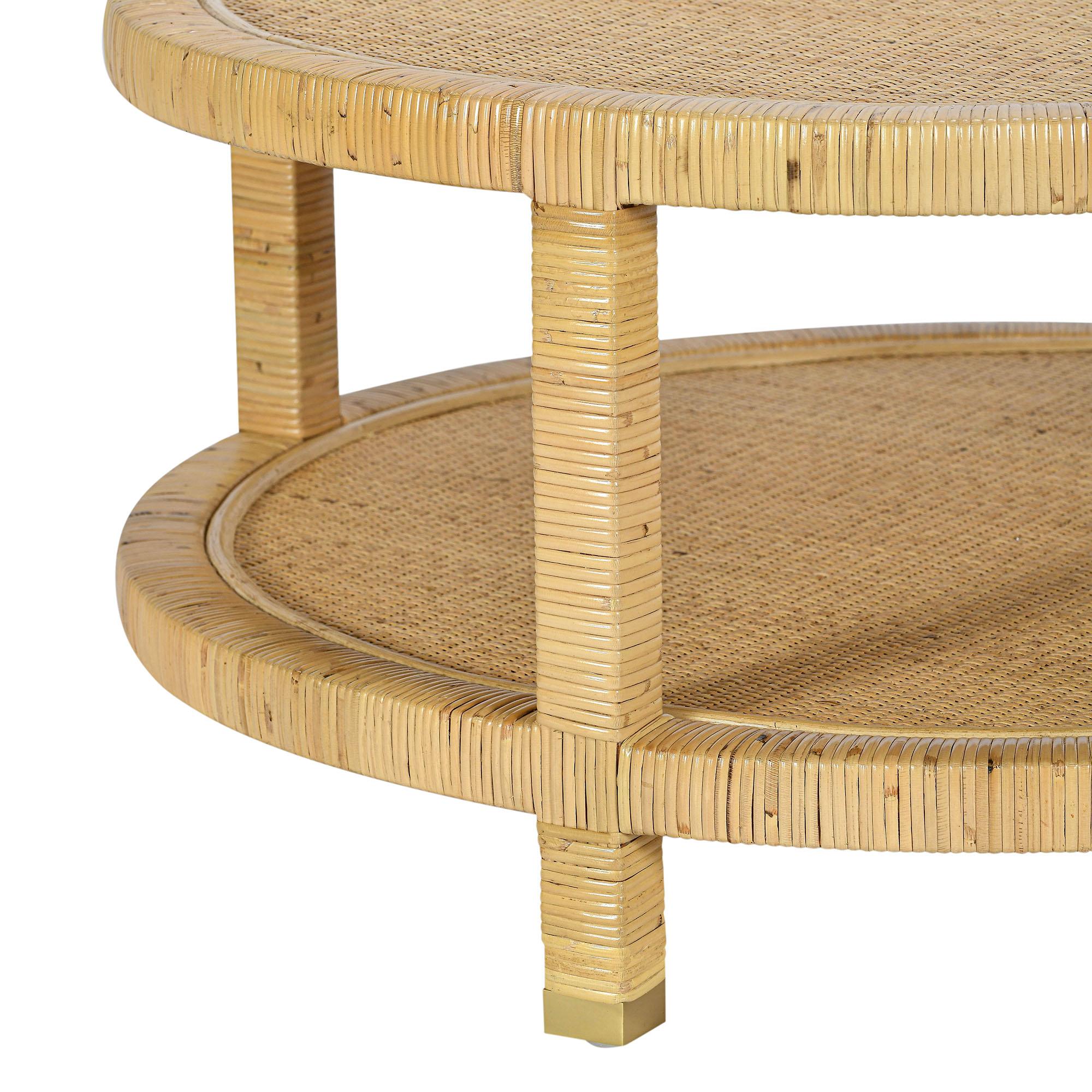 Amara 33 Natural Rattan Round Coffee Table