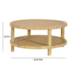 Amara 33 Natural Rattan Round Coffee Table