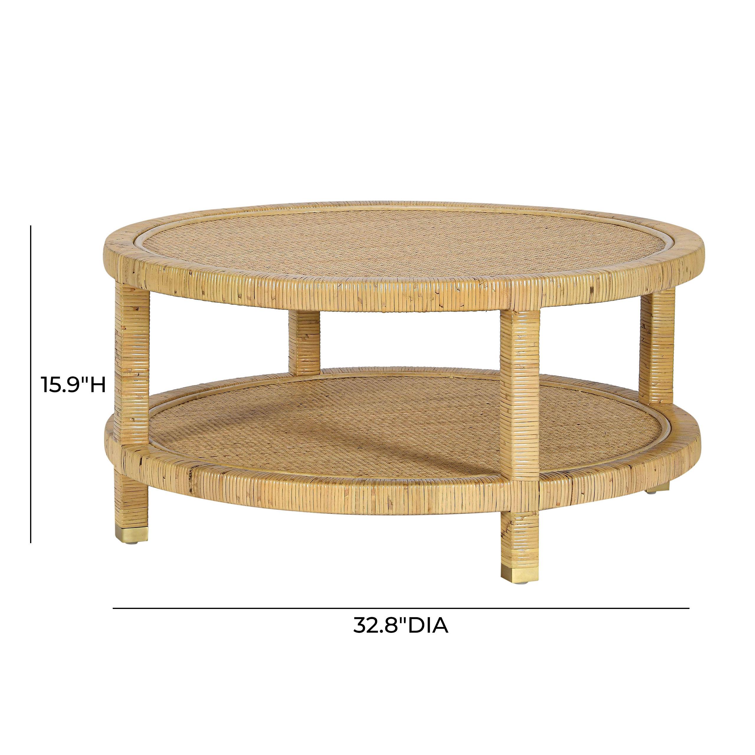 Amara 33 Natural Rattan Round Coffee Table